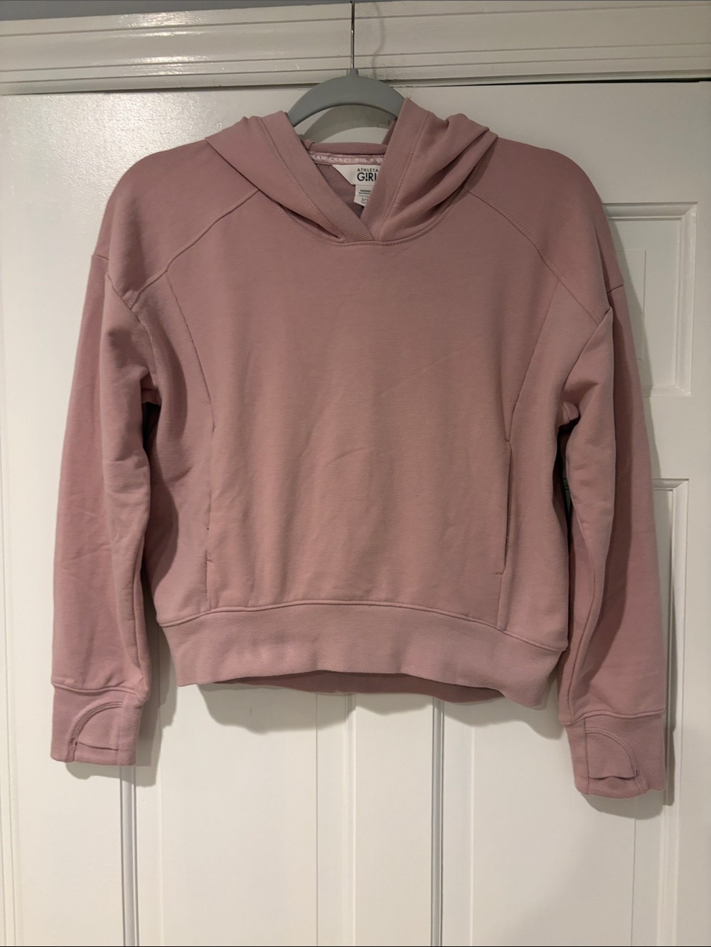 Athleta Girls Pink Hooded Pullover Sweatshirt